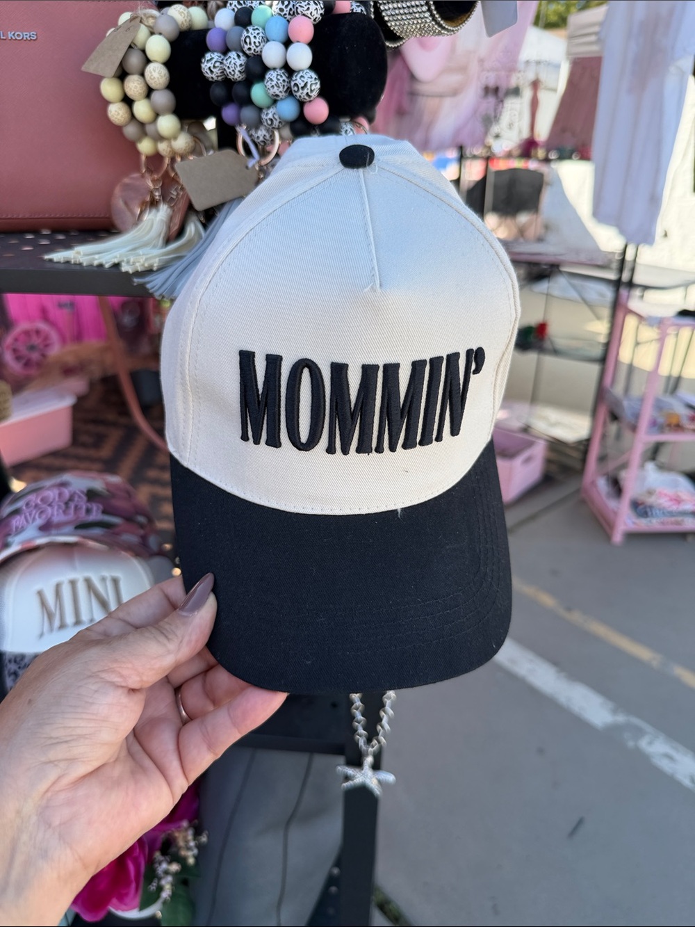 Mommin' Black & White Kids Cap
